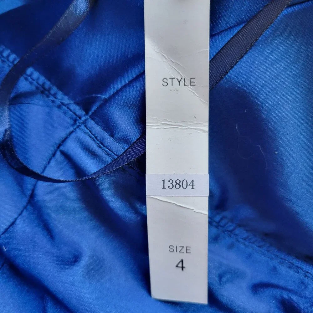 Morrell Maxie Mini Strapless Ruched Cocktail Dress Sapphire Blue Size 4 -